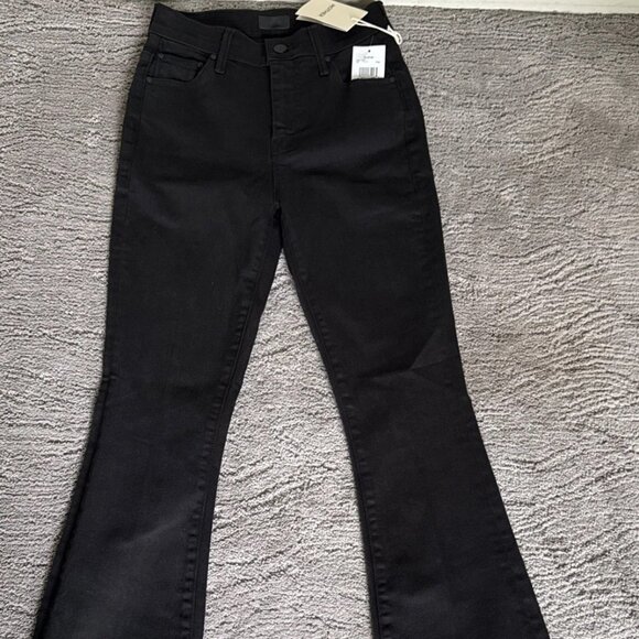 MOTHER The Weekender Flare Jeans Pitch Black Denim 25 - Picture 3 of 3